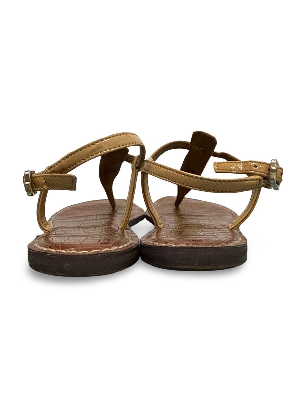 Sam Edelman GIGI Leather T-Strap Flat Sandals - Women’s 9 Tan - Picture 5 of 14